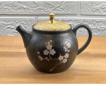 失透釉 後手 急須 古美術 古道具 アンティーク Amazon｜昭龍 天目釉金蓋白梅柄後手 急須｜急須 オンライン通販